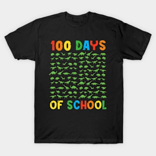 100 Days of School 100th Day Dino Dinosaur Kids T-Shirt